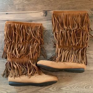 Brown Fringe Boots